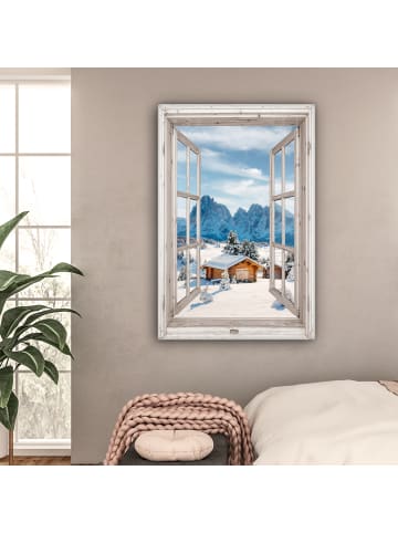 MuchoWow Leinwand Bilder Weiß Hochglanz