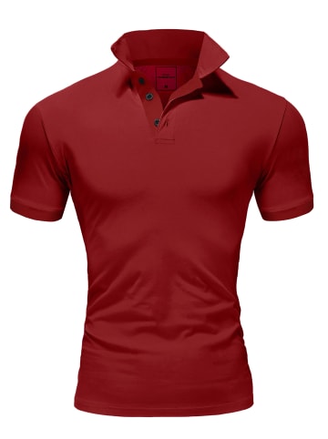 Amaci&Sons Basic Kurzarm Poloshirt MAINE in Bordeaux