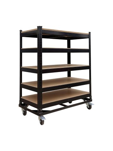 relaxdays Etagenwagen in Schwarz - (B)90 x (H)110 x (T)45 cm