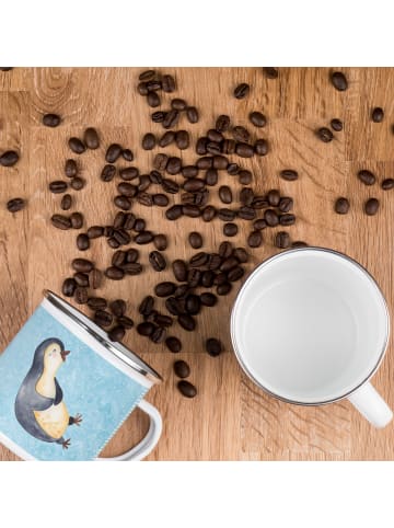 Mr. & Mrs. Panda Teetasse Pinguin Lachen ohne Spruch in Eisblau