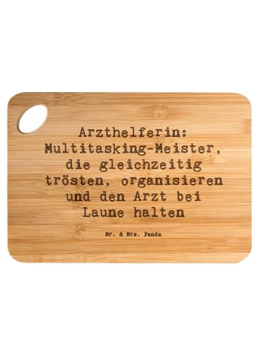 Mr. & Mrs. Panda Hackbrett Spruch Arzthelferin Meister mit Spruch in Braun
