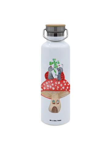 Mr. & Mrs. Panda Trinkflasche Marienkäfer Fliegenpilz ohne Spruch in Weiß