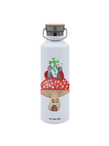 Mr. & Mrs. Panda Wasserflasche Marienkäfer Fliegenpilz ohne Spruch in Weiß
