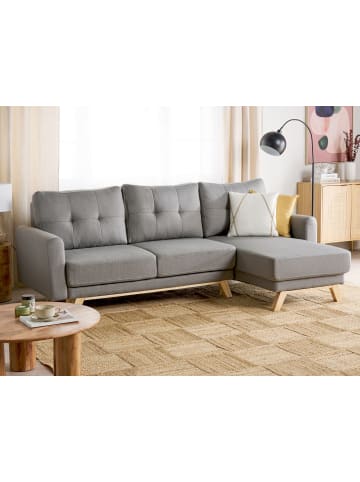 Beliani Ecksofa SIRO in Grau/Braun - (W) 240 x (H) 95 x (L) 142 cm linksseitig