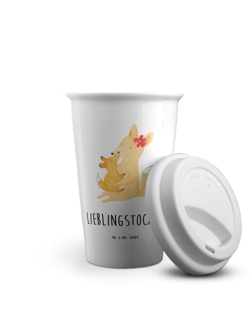 Mr. & Mrs. Panda To Go Becher Fuchs Mama mit Spruch in Weiß