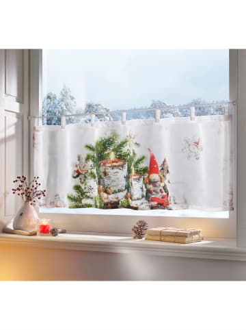 Heine Kurzgardine in weiß-bunt