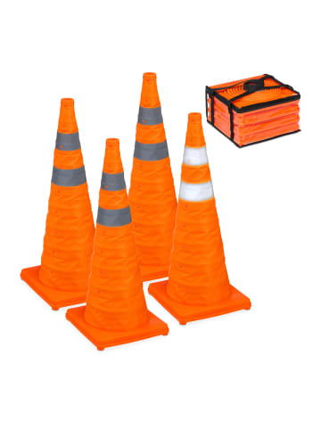 relaxdays 4 x Pylonen in Orange - (B)29 x (H)70 x (T)29 cm