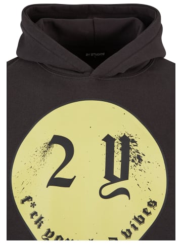 2Y Studios 2Y Studios Herren Smiley Oversize Hoodie in washed black