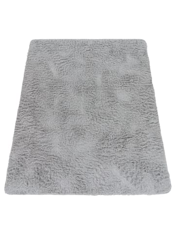KADIMA DESIGN Hochflor Teppich Shaggy waschbar Unifarben Schlafzimmer in Hellgrau