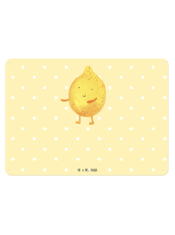 Mr. & Mrs. Panda Lustiges Blechschild Beste Freunde Zitrone mit ... in Gelb Pastell