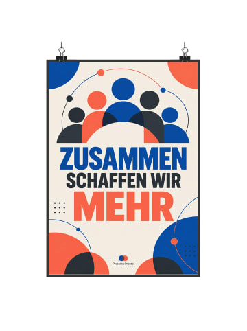 Plakat Team modern Design mit Spruch in Weiß