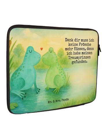 Mr. & Mrs. Panda Laptop Tasche Frosch Liebe Design mit Spruch in Weiß