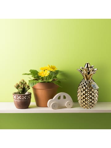 relaxdays 2x Spardose "Ananas" in Gold