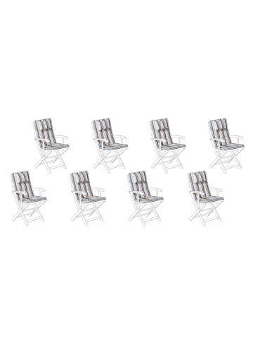 Beliani 8er-Set Auflagen MAUI in Beige/Blau