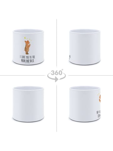 Mr. & Mrs. Panda Großer Pflanztopf Verliebter Bär mit Spruch in Weiß