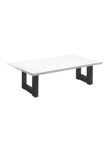 58 aufm Kessel COUCHTISCH Etti 4 120 x 70 x 47 Wohnzimmertisch Schwarzstahl/Weiß Matt Lack