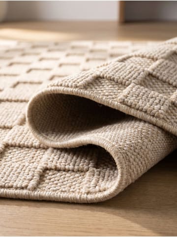 KADIMA DESIGN Flachgewebe-Teppich Schachbrett Grafisch Modern Pflegeleicht in Beige