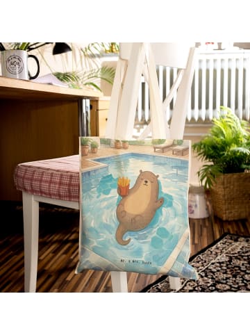 Mr. & Mrs. Panda Stofftasche Otter Schwimmbad Pommes Design ohne... in Weiß