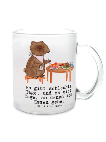 Mr. & Mrs. Panda Kaffeetasse Bär Essen gehen mit Spruch in Transparent