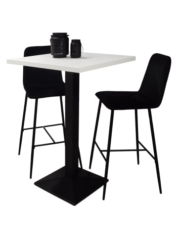 58 aufm Kessel TRESENTISCH Elene 70x70x106 schwarz matt/weiß matt lack