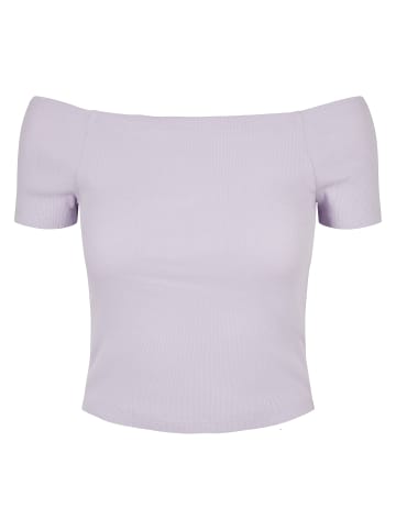 Urban Classics Urban Classics Damen Ladies Off Shoulder Rib Tee in lilac