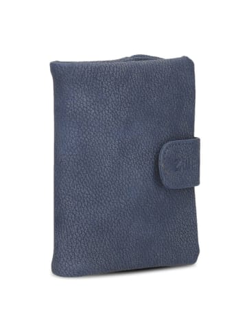 Zwei Mademoiselle Geldbörse 10 cm in nubuk blue