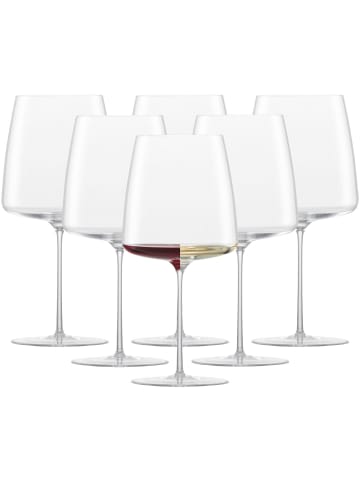 Zwiesel Glas 6er Set Rotweingläser samtig & üppig Simplify in 740 ml in transparent