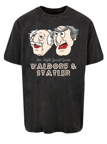 F4NT4STIC Oversize T-Shirt Disney Muppets Late Night Waldorf & Statler in schwarz