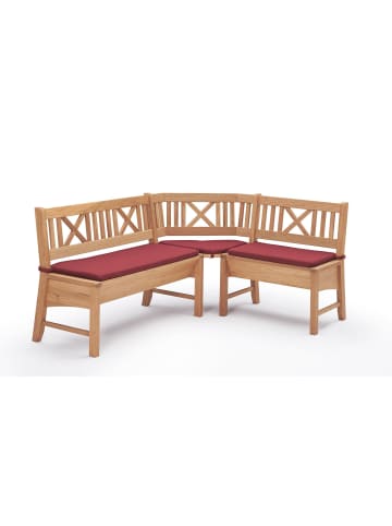 58 aufm Kessel ECKBANK Deborah 224 x 135 x 87 Massivholz Buche lackiert/Weinrot