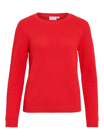 Vila Strickpullover in Poppy Red