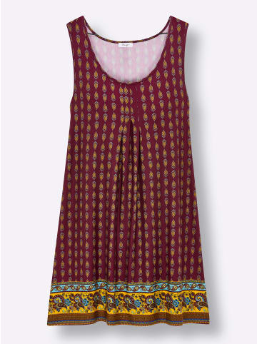sheego Jersey-Kleid in bordeaux-burgund-bedruckt