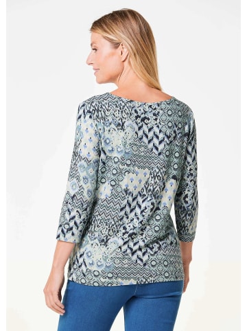 GOLDNER Blusenshirt Edles Printshirt mit Allover-Druck in blau / gemustert
