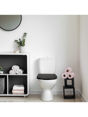 relaxdays Toilettendeckel in Schwarz - (B)36 x (T)45 cm