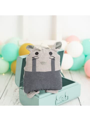 Crochetts Reisedecke mit Maus-Kissen in Grau – (B)85 x (H)145 x (T)2 cm
