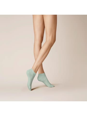 Kunert Sneakersocken Sensual Cotton druckfreier Bund in sage