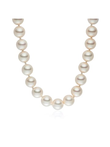 Lulu & Jane Perlen-Kette Messing Muschelkernperle in apricot