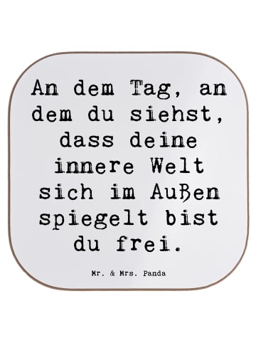 Mr. & Mrs. Panda Untersetzer für Gläser Spruch Selbstreflexion F... in Weiß