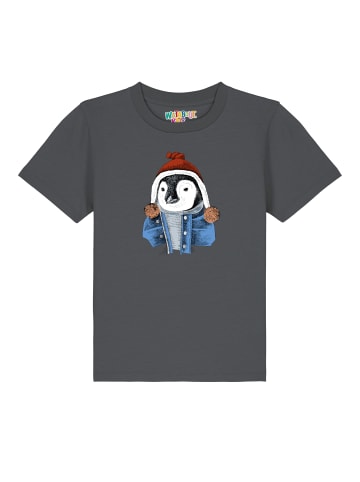wat? Apparel T-Shirt Pinguin in Grau