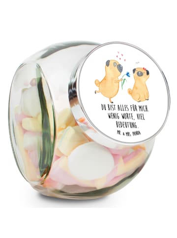 Mr. & Mrs. Panda Teedose Mops Verliebt mit Spruch in Weiß