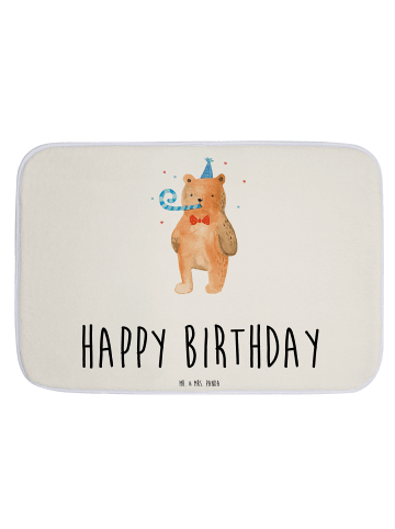 Mr. & Mrs. Panda Badteppich Bär Geburtstag mit Spruch in Weiß