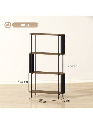 HOMCOM Standregal-80L x 30B x 141H cm-Braun