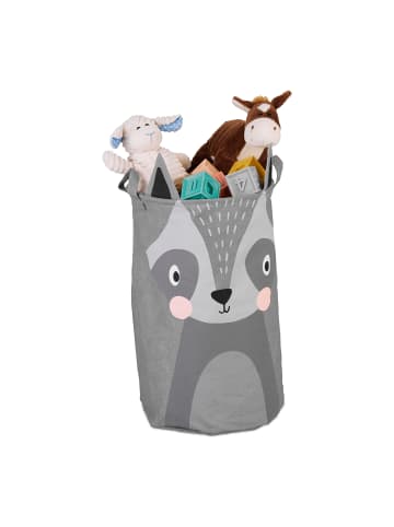 relaxdays Aufbewahrungskorb Kinder "Waschbär" in Bunt - (H)55 x Ø 33 cm