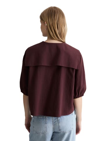 Marc O'Polo DENIM Kurzarm-Crinkle-Matrosenbluse regular in Burnt Aubergine