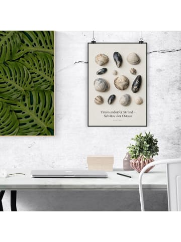 Mr. & Mrs. Panda Kunstdruck Muscheln maritim Design mit Spruch in Weiß