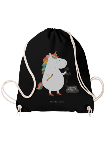 Mr. & Mrs. Panda Gym Bag Einhorn Sekretärin ohne Spruch in Schwarz
