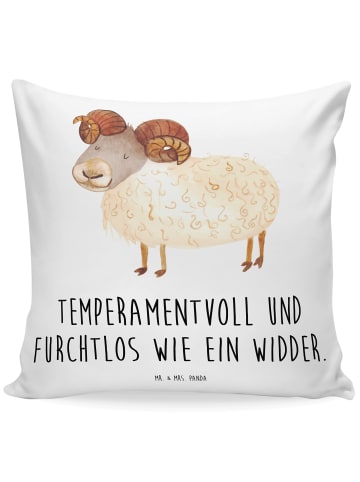 Mr. & Mrs. Panda Kissen 40x40 Sternzeichen Widder mit Spruch in Weiß