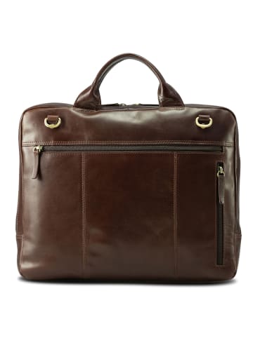 Jost Skagen Aktentasche Leder 38 cm Laptopfach in redbrown