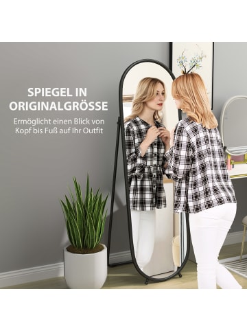 HOMCOM Ganzkörperspiegel-40L x 4B x 160H cm-Schwarz