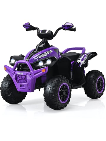 COSTWAY 12V Elektro Mini Quad mit Musik in Lila