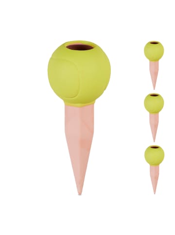 relaxdays 4 x Tonkegel "Tennis" in Gelb/ Terrakotta